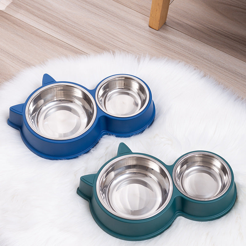 Double Anti-Spill Pet Bowl with Automatic Water Dispenser for Dogs and Cats