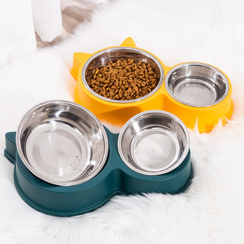 Double Anti-Spill Pet Bowl with Automatic Water Dispenser for Dogs and Cats